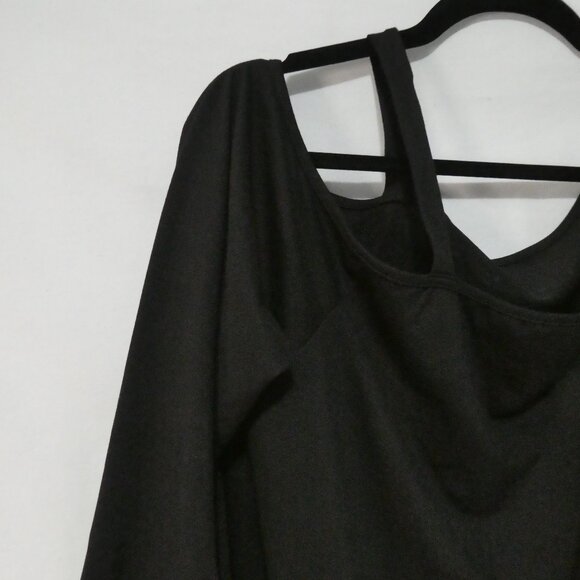 SHEIN - Curve | 2XL | Black Sequined Cut-Out / Cold Shoulder Long Sleeve Shirt - Picture 9 of 14
